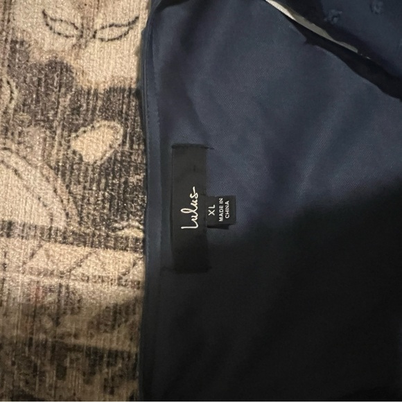 Lulus slate blue flutter sleeve dress textured overlay midi size XL - Picture 2 of 6